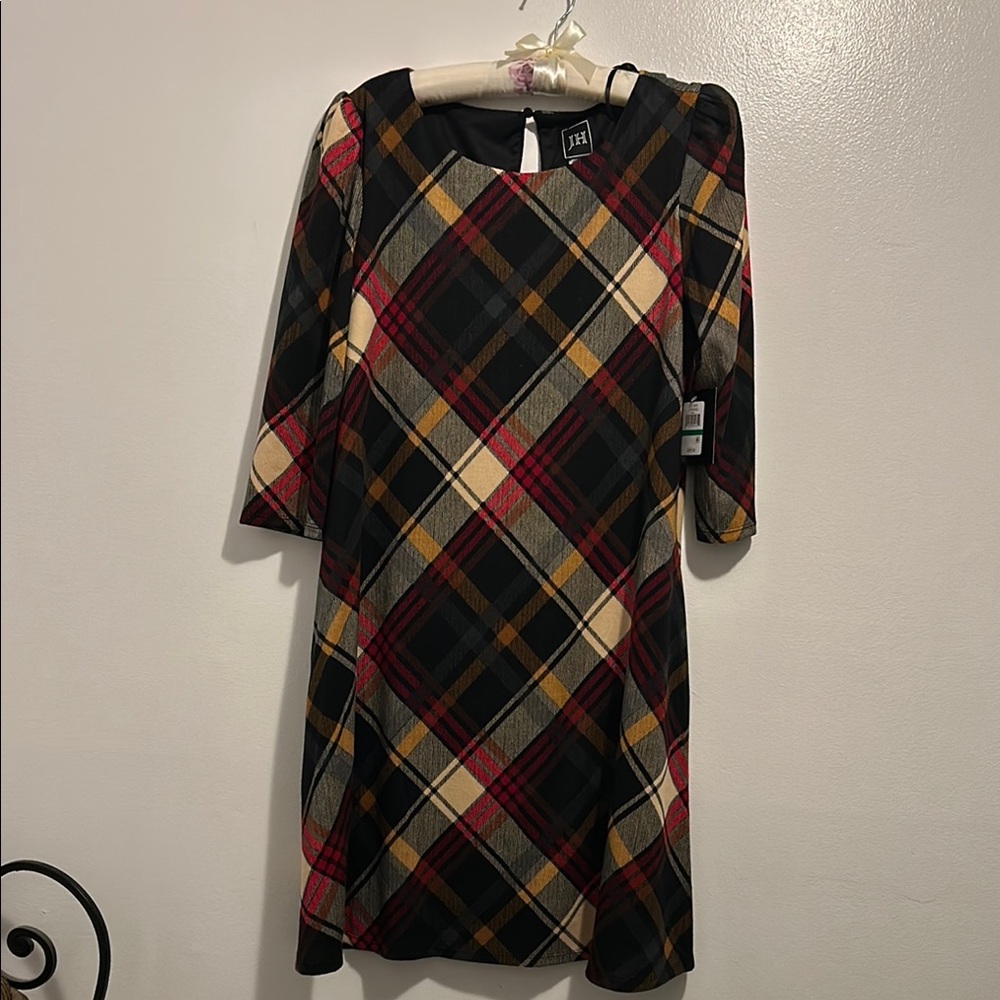 NWT JH Collectibles Blue and Red A-line Midi Dress